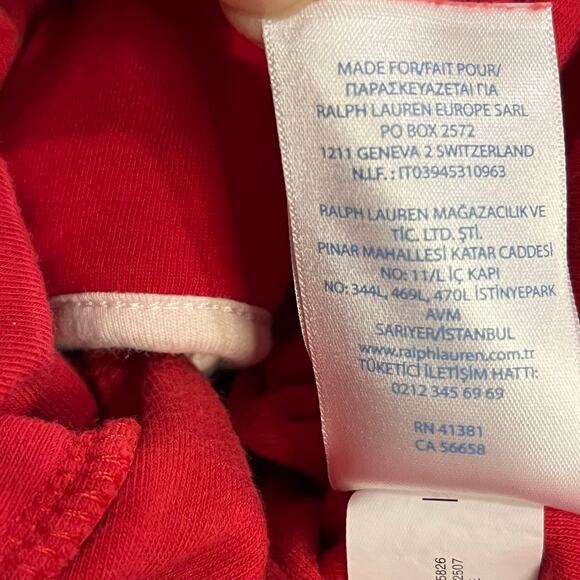 Vintage Ralph Lauren Footie Pajamas Red Velour Collar Size 9 months RL Christmas - Picture 13 of 16